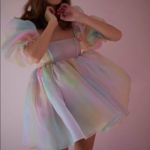 Selkie - Rainbow puff dress mini